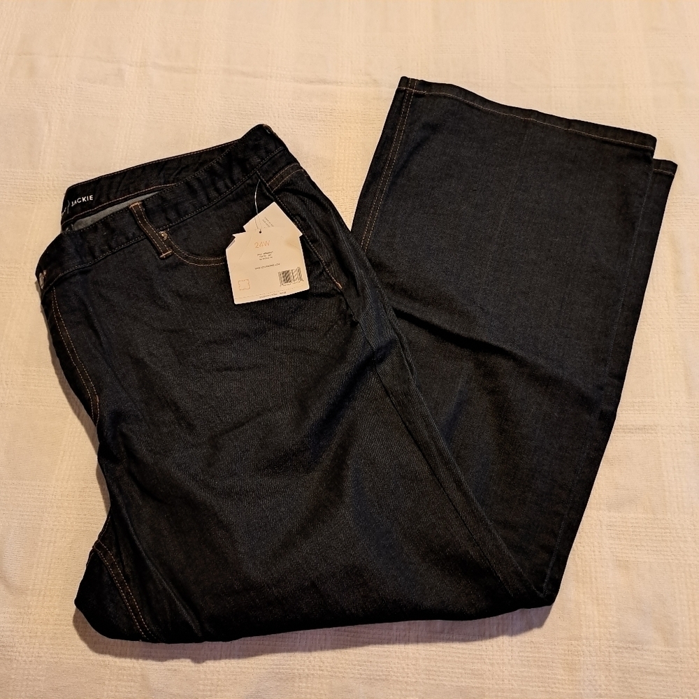 Liz Claiborne Denim Jackie women's size 24W dark wash jeans. New